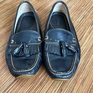LL Bean navy blue driving moccasin
